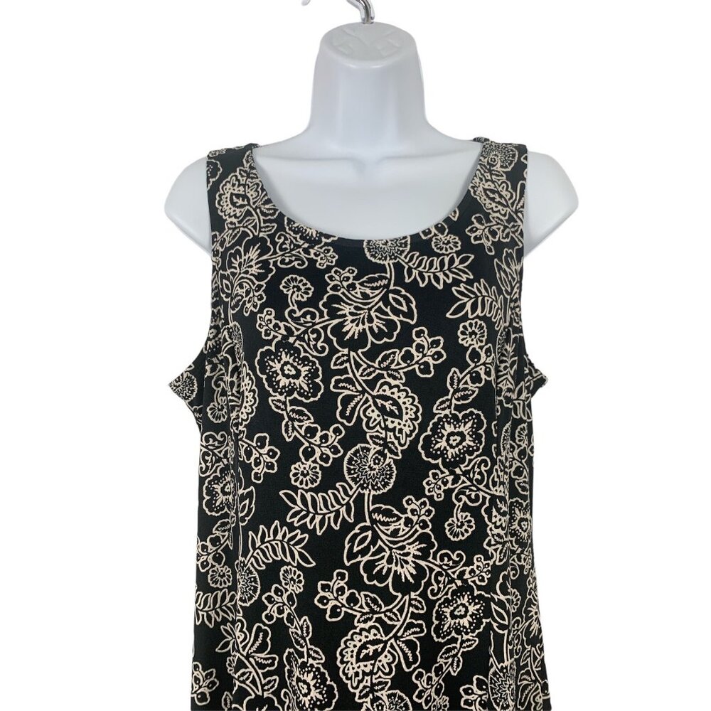 Perceptions Floral Print Sleeveless Stretch A-Line Dress Size Petite Medium - Picture 2 of 10